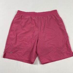Fabletics Athletic Shorts Mens Medium Pink Running Lined Elastic Waist